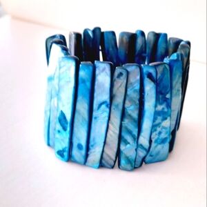 2/$30Stretchy Blue  Shell Cuff Style Bracelet